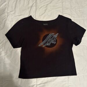 Vans Women's Black and Orange Graphic Crop Top